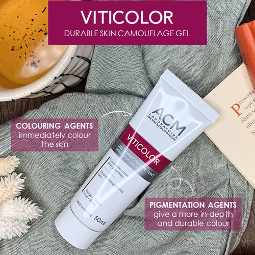 ACM Viticolor färgad gel för vita pigmentfläckar, 50 ml