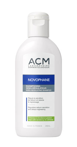 ACM Novophane Sebo-Regulating shampoo rasvoittuville hiuksille, 200 ml