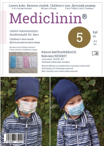 Mediclinin children's face mask patterned 5 pcs