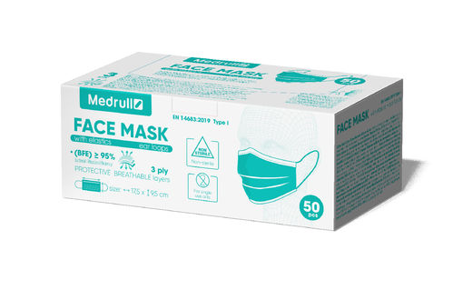 Medrull medical face mask 3 ply 50 pcs