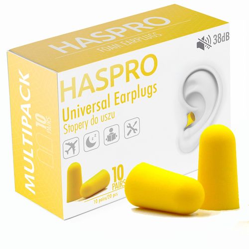 Haspro UNIVERSAL earplugs yellow 10 pair