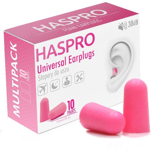 Haspro UNIVERSAL earplugs pink 10 pair