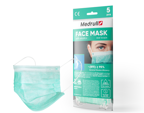 Medrull Face Mask kirurginen kasvonsuoja 3 krs 5 kpl